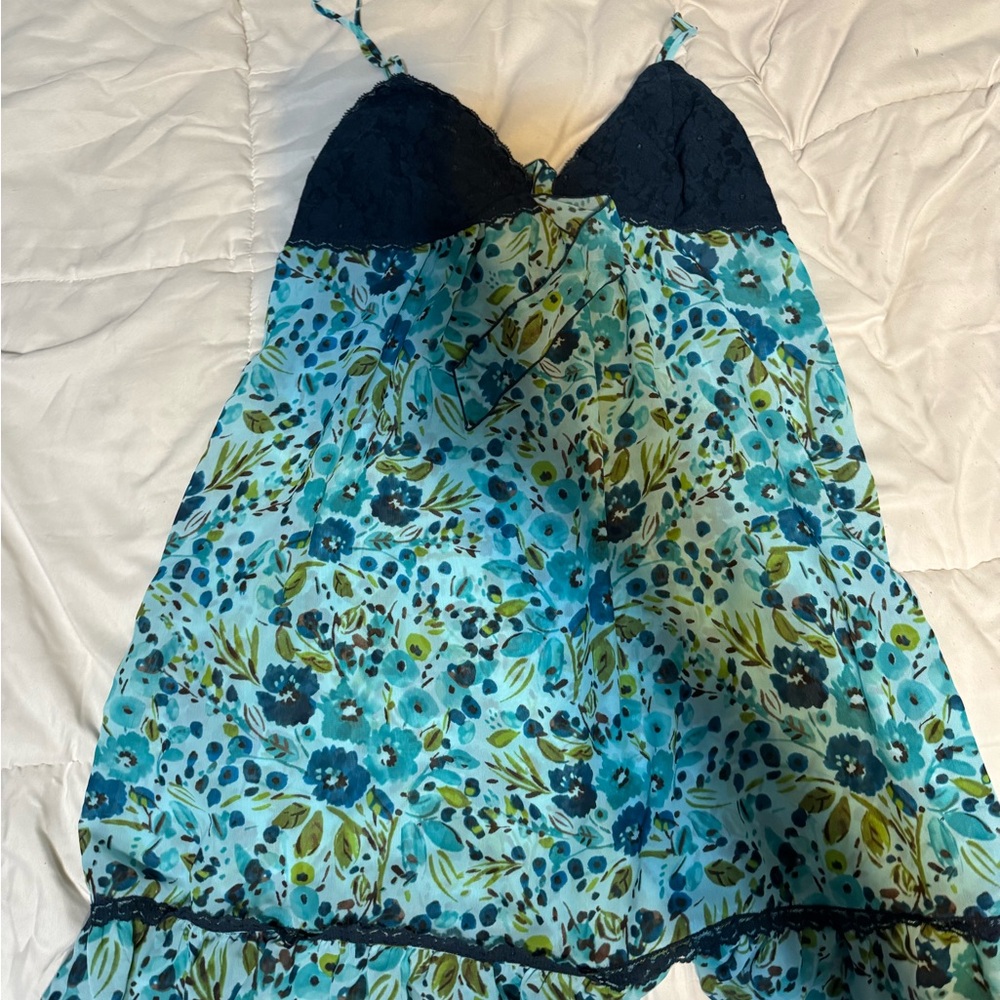 Floral Blue Chemise
